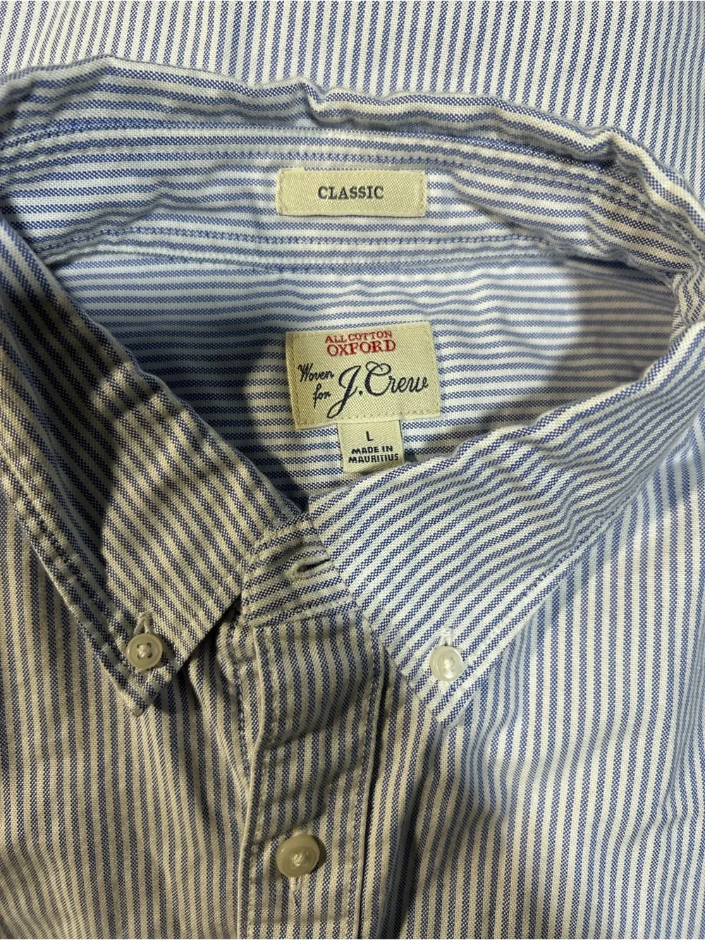 J. Crew Light Blue Pinstripe Dress Shirt